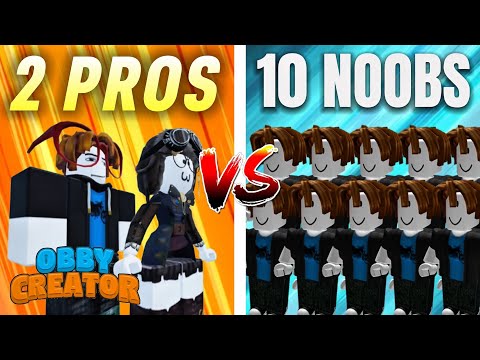 2 PROS VS 10 NOOBS in Obby Creator