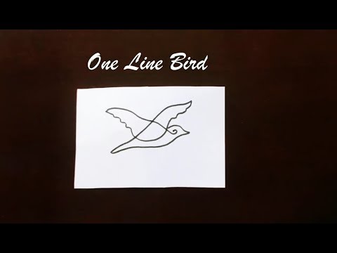 One line drawing | how to draw bird | Continuous line...