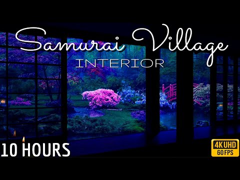 LAST SAMURAI VILLAGE INTERIOR - 10 HOURS - HANS ZIMMER - JAPANESE MUSIC RAIN MEDITATION - ASMR - 4K