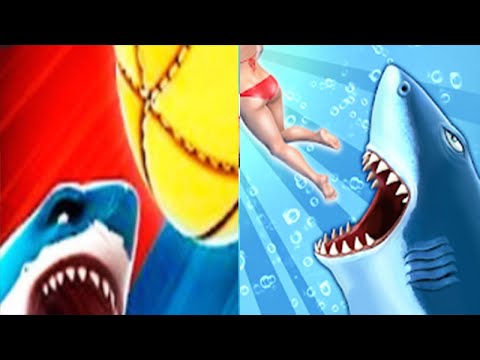Hungry Shark Ball VS Hungry Shark Evolution - All Sharks Unlocked