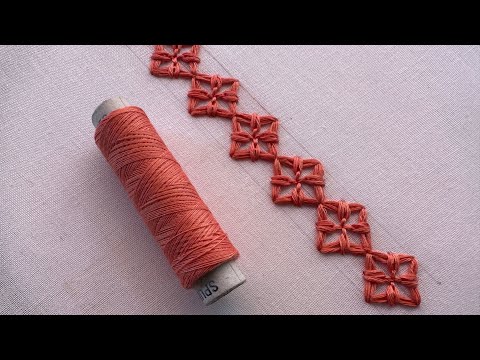 Beautiful borderline hand embroidery | #embroidery | hand embroidery for beginners 