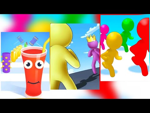 Giant Rush 🎃 -vs- Color Run Stickman🌈 3d -vs- Juicy Run🥤🧃 | Which Game Is Hard?