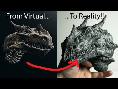 From Virtual... To Reality! Sculpting a Dragon bust in VR (Virtual Reality) - Kodon