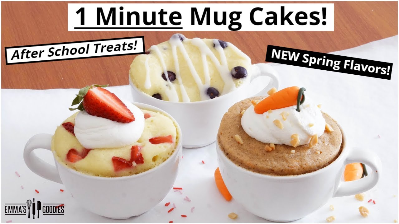 1 Minute Microwave Mug Cake Recipes 3 NEW After School Treats!