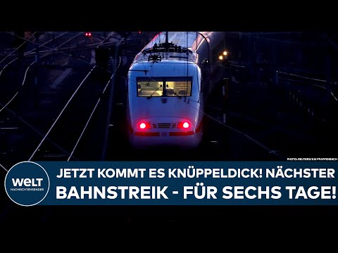 DEUTSCHLAND: Deutsche Bahn! Jetzt kommt es knüppeldick! Nächster Streik - diesmal für sechs Tage!