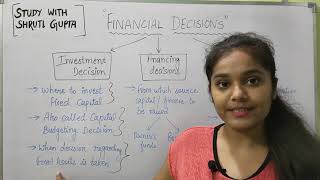 Financial decisions | Financial Management | Class-12 business studies | By Shruti Gupta