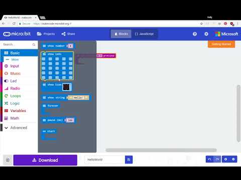 Lesson 1a - Intro to Coding with the Microbit - Hello World (PC version)