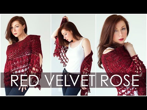 RED VELVET ROSE (Section 3) - How To Crochet a Stunning and Elegant Shawl / Wrap.