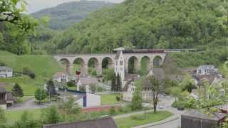 preview picture of video '141.R.1244 SNCF Dampflok Mikado Olten Sissach Buckten Viadukt Rümligen Dampfloki'