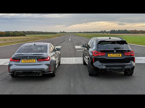 New BMW M3 xDrive vs X3M Comp DRAG RACE + Science | 4K