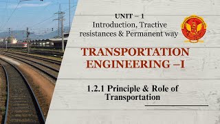 1.2.1 Principle & Role of Transportation | CE404 |