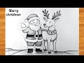 Christmas Pr Santa Claus Ki Drawing Pencil Sketch Of Santa Claus With Dear Christmas Drawing