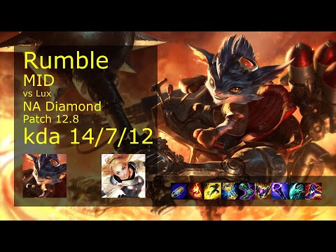 Rumble Mid vs Lux - NA 14/7/12 Patch 12.8 Gameplay