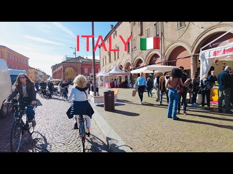 4K | What does an Italian town look like? Carpi, Mo, Italy Cycling Tour. 意大利小镇 🇮🇹