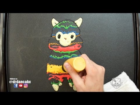 Llama Pancake Art (RAINBOW COLORS!)