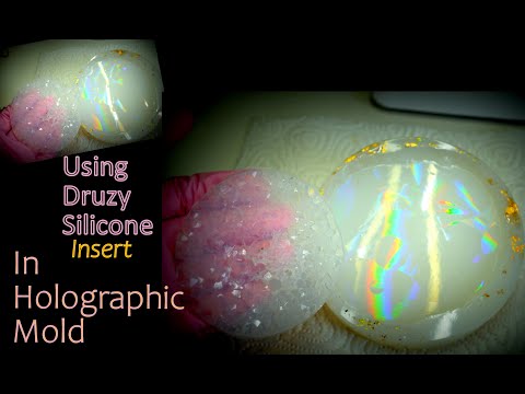How to Use Silicone Druzy Insert In Epoxy Resin Coasters | Holographic Mold