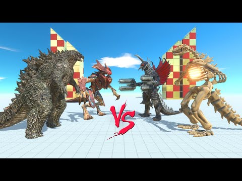 GODZILLA 2021 + RAIJIN VS GIGAN FINAL WAR + GODZILLA SKELETON - Animal Revolt Battle Simulator