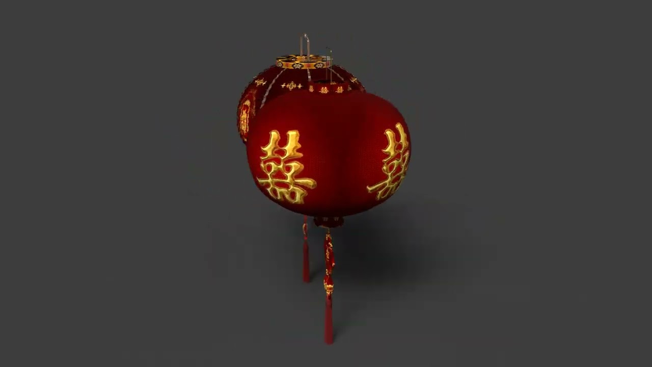 Chinese Red Lantern 3D Model