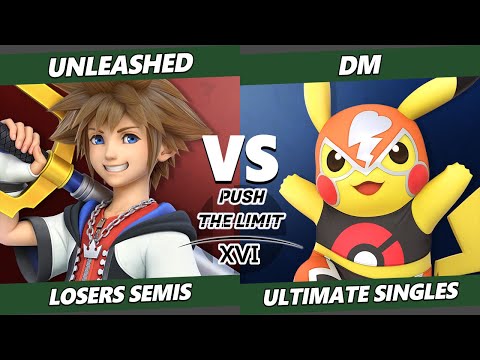Push the Limit 16 Losers Semis - Unleashed (Sora) Vs. DM (Pyra Mythra, Pikachu) SSBU Ultimate