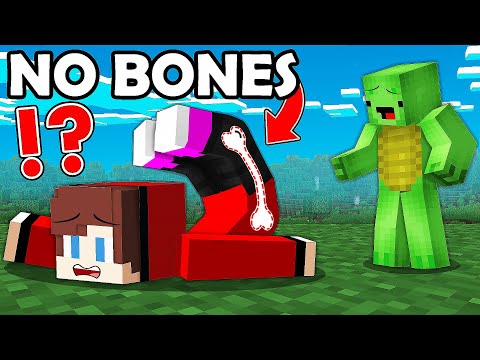 JJ and Mikey Survive Without BONES in BODY ! - Minecraft (Maizen)