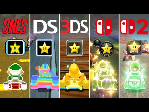 Evolution of Star power-up in super mario kart game play(1992~2025)