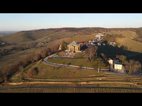 Grabkapelle auf dem Württemberg Stuttgart Weinberg Vineyard Birdseye