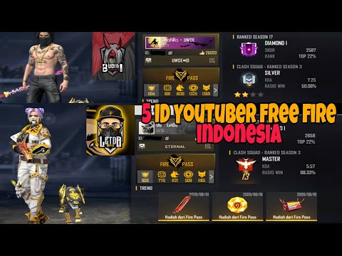 5 ID YouTuber Free Fire !! ID Budi01 Gaming, ID Letda Hyper, ID Cepcil DLL - GAMING V