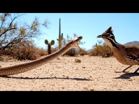 Roadrunner vs Rattlesnake | Savage Animal Battle in the Desert