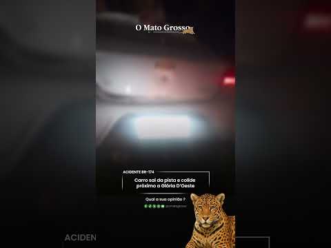Carro sai da pista e colide próximo a Glória D’Oeste #omatogrosso #jornalismo