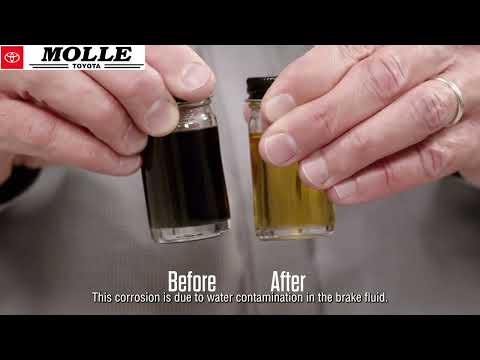 Toyota brake service at Molle Toyota &mdash; technician servicing brake system