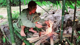 survival in the forest alone, sleeping overnight in the cold, trapping mice for food.| Ep1