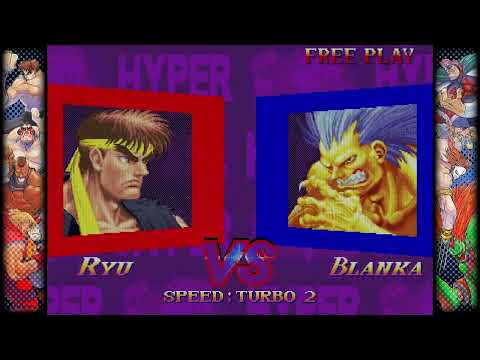 The Wandering Warrior vs. The Electric Beast in HYPER STREET FIGHTER II