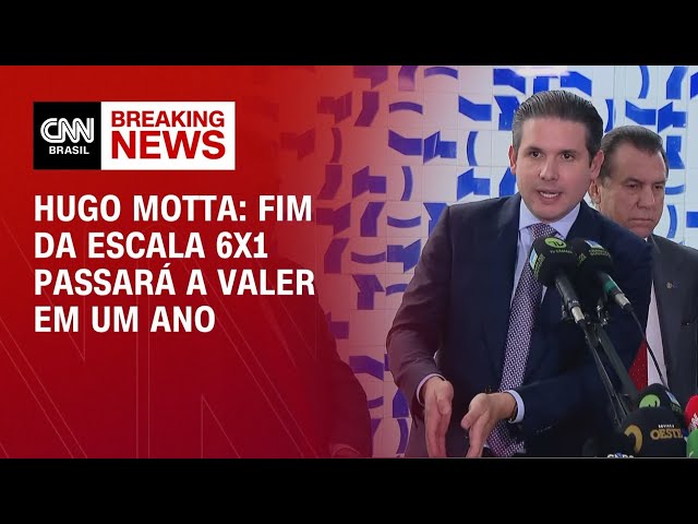 Transição para o fim da escala 6x1 acontecerá em um ano, diz Hugo Motta | BASTIDORES CNN