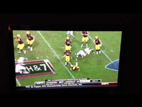 Jarek Lancaster sack in Pac-12 Championship