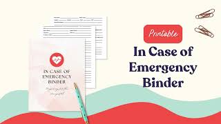 In Case of Emergency Printable Binder - Flip through