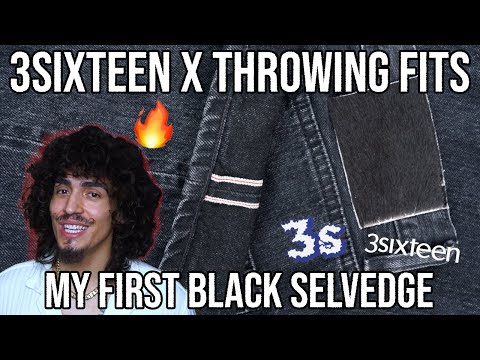 MY FIRST BLACK SELVEDGE DENIM JEANS! 3Sixteen X Throwing Fits Baggy Jeans