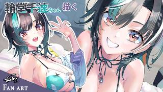 輪堂千速ちゃんの水着衣装案を描く_7