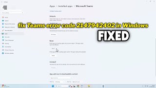 (FIXED) Teams error code 2147942402 in Windows