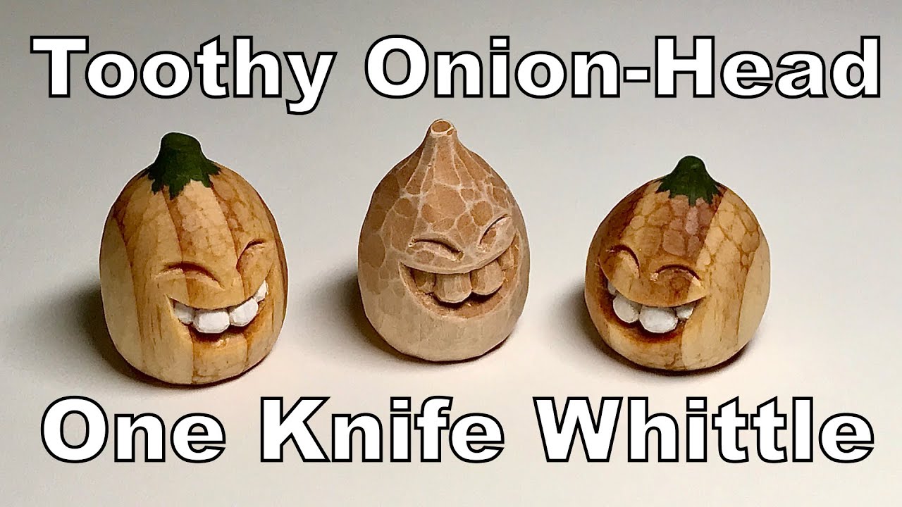 Toothy Onion-Head Pumpkin Whittle ASMR