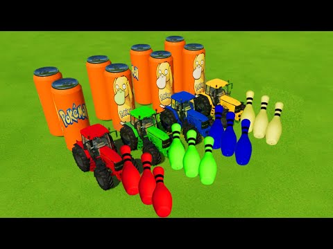 CLAAS TRACTORS vs COLORED BASKETBALLS BOWLLINGS - Farming Simulator 22