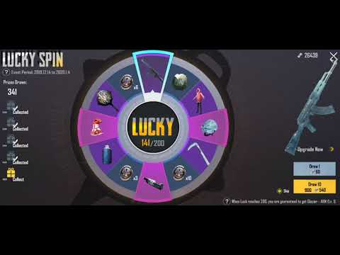 PUBG MOBILE upload : NEW LUCKY SPIN AKM GLACIER upgrade to max level op 🔥