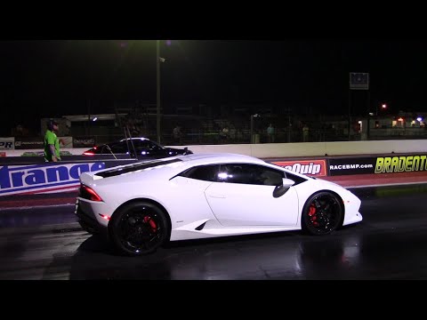 Lamborghini Huracán vs Porsche 911 4S & Tesla Model S Performance 1/4 Mile Drag Races