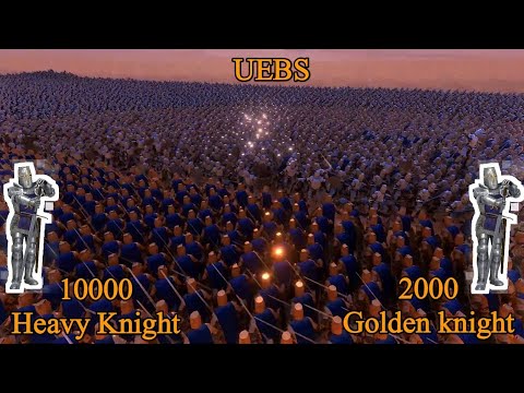 2000 Golden Knight vs 10000 Heavy Knight | Ultimate Epic Battle Simulator |