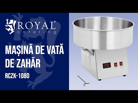 video - Mașină de vată de zahăr - 52 cm - 1200 W - oțel inoxidabil