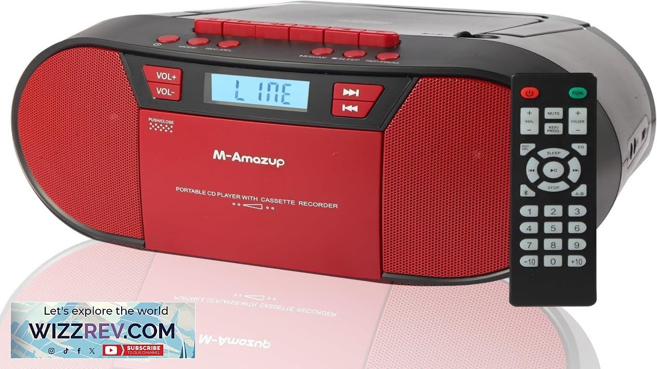 Boombox CD Player Portable Cassette Player Combo with CD MP3 Bluetooth AUX