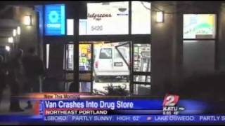 Van drives thru a Walgreens with no drive-thru