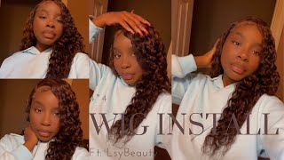 Doing my first 4*4 Wig Install Ft LsyBeauty| Curly hair Wig Install Plus Bleaching!