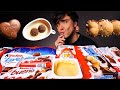 ASMR KINDER CHOCOLATE PARTY Happy Hippo Kinder Joy Sponge Cake Maxi King Bueno 먹방 Eating Sounds