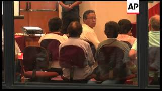 Peru - Trial of Abimael Guzman, founder and leader of the Shining Path guerrilla movement