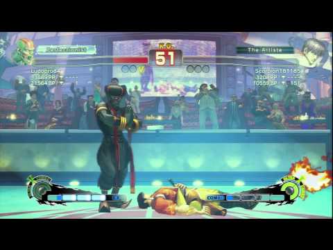 Ludopro84 [Dhalsim] Vs Scorpion181185 [Guy] SSF4 AE Online Ranked Matches - PSN